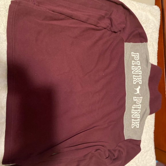 PINK Victoria Secret Purple/Grey 1/3 Zip pullover - Picture 4 of 5